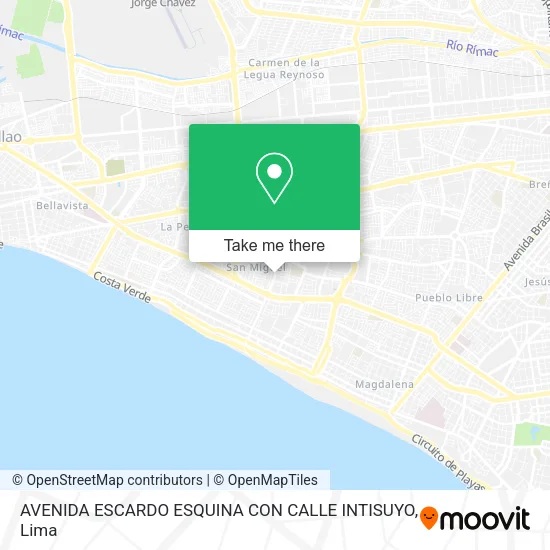 Mapa de AVENIDA ESCARDO ESQUINA CON CALLE INTISUYO