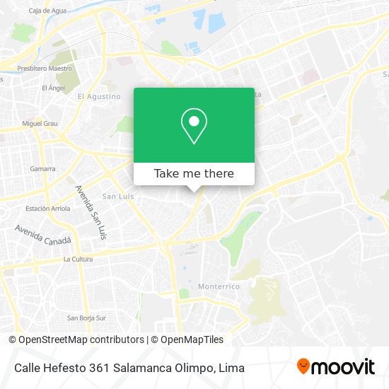 Calle Hefesto 361 Salamanca Olimpo map