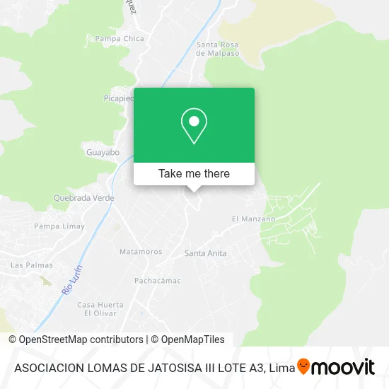 ASOCIACION LOMAS DE JATOSISA III LOTE A3 map