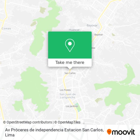 Av  Próceres de independencia Estacion San Carlos map