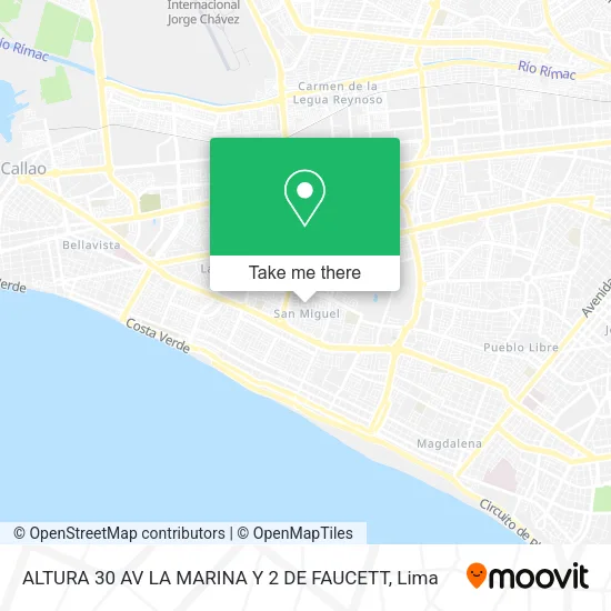 ALTURA 30 AV  LA MARINA Y 2 DE FAUCETT map