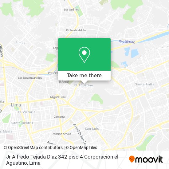 Mapa de Jr  Alfredo Tejada Díaz 342 piso 4 Corporación el Agustino