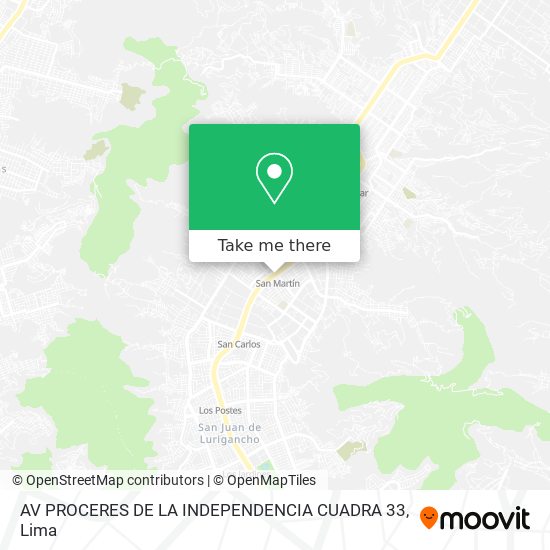 AV  PROCERES DE LA INDEPENDENCIA CUADRA 33 map
