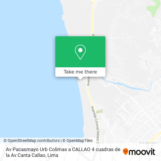 Av  Pacasmayo Urb  Colimas a  CALLAO 4 cuadras de la Av  Canta Callao map