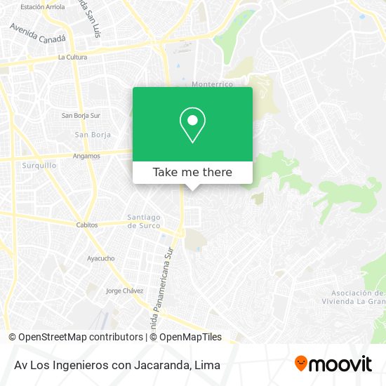 Av  Los Ingenieros con Jacaranda map