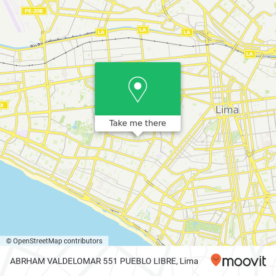 ABRHAM VALDELOMAR 551 PUEBLO LIBRE map