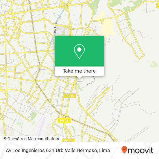 Av   Los Ingenieros  631  Urb  Valle Hermoso map