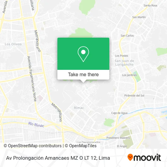 Mapa de Av  Prolongación Amancaes MZ O LT 12