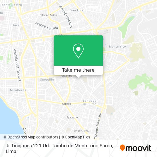 Jr  Tinajones 221  Urb  Tambo de Monterrico  Surco map