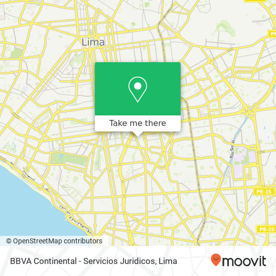 BBVA Continental - Servicios Juridicos map