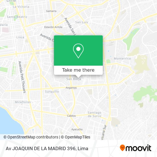 Av  JOAQUIN DE LA MADRID 396 map