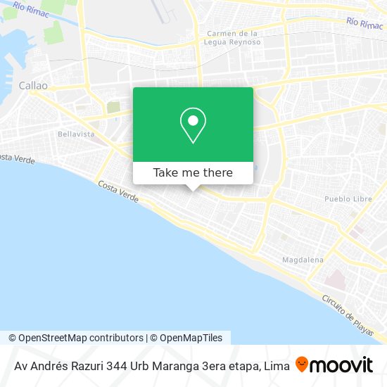 Av  Andrés Razuri 344  Urb  Maranga 3era etapa map