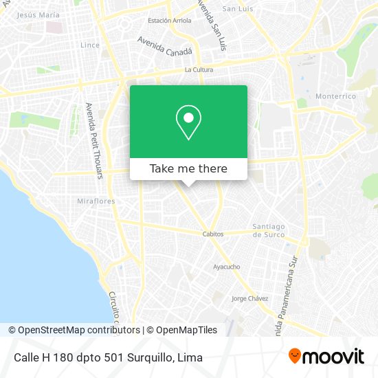Mapa de Calle H   180 dpto  501 Surquillo