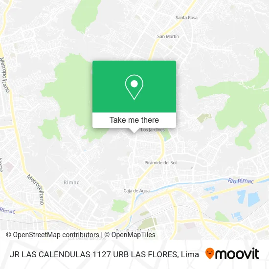 Mapa de JR  LAS CALENDULAS 1127   URB  LAS FLORES