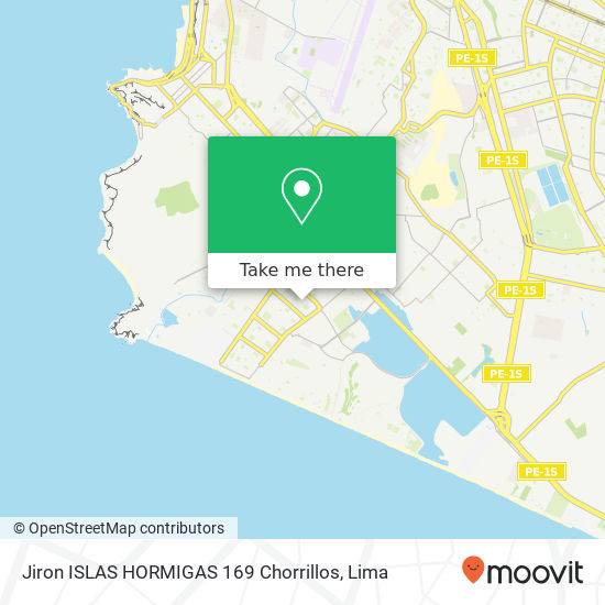 Jiron ISLAS HORMIGAS 169  Chorrillos map