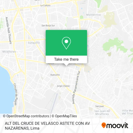 Mapa de ALT  DEL CRUCE DE VELASCO ASTETE CON AV NAZARENAS