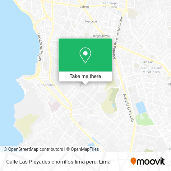 Mapa de Calle Las Pleyades  chorrillos  lima  peru