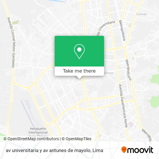 Mapa de av universitaria y av antunes de mayolo