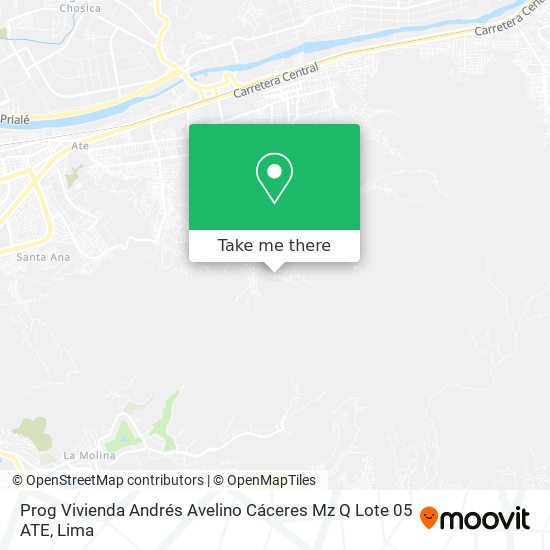 Mapa de Prog  Vivienda Andrés Avelino Cáceres Mz Q Lote 05 ATE