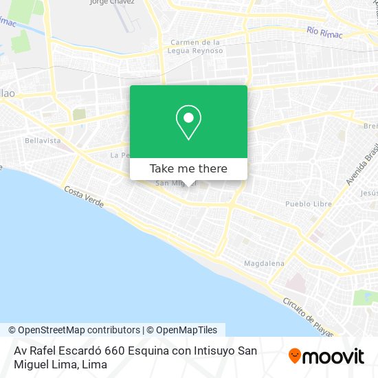 Av  Rafel Escardó 660  Esquina con Intisuyo  San Miguel  Lima map