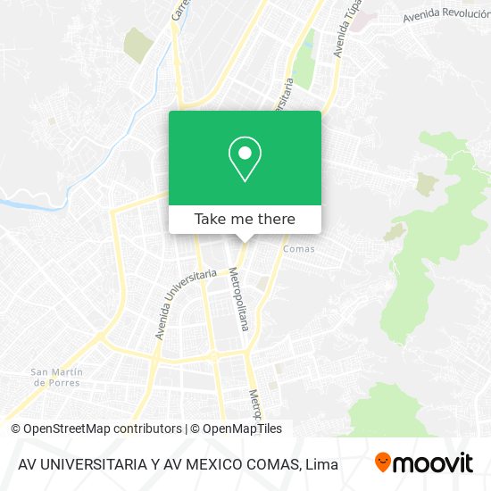 AV  UNIVERSITARIA Y AV  MEXICO   COMAS map