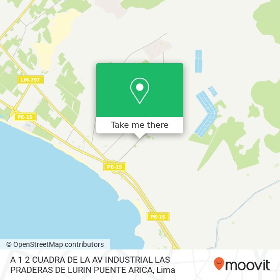 Mapa de A 1 2 CUADRA DE LA AV  INDUSTRIAL LAS PRADERAS DE LURIN   PUENTE ARICA