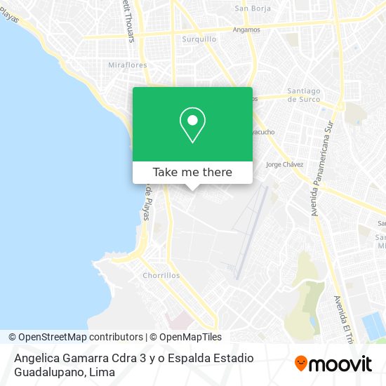 Mapa de Angelica Gamarra Cdra  3 y o Espalda Estadio Guadalupano