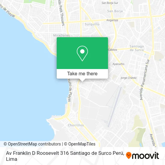 Mapa de Av Franklin D  Roosevelt 316  Santiago de Surco  Perú