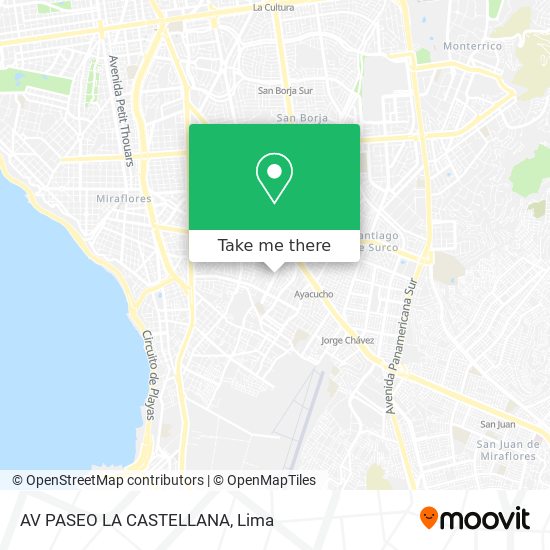 Mapa de AV PASEO LA CASTELLANA