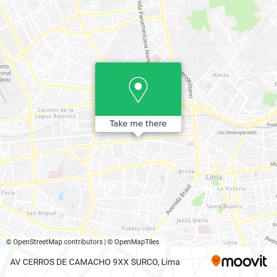 AV  CERROS DE CAMACHO 9XX  SURCO map