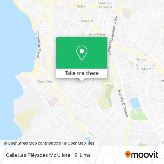 Mapa de Calle Las Pléyades Mz  U lote 19