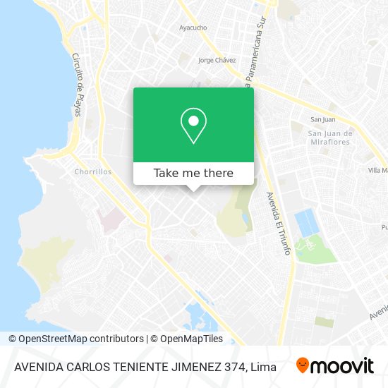 Mapa de AVENIDA CARLOS TENIENTE JIMENEZ 374