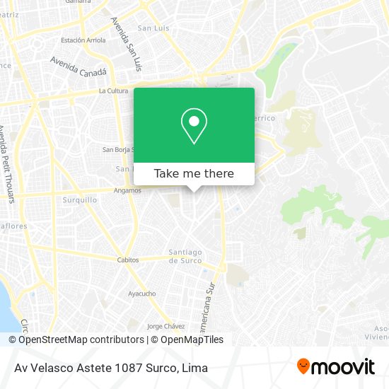 Mapa de Av  Velasco Astete 1087  Surco