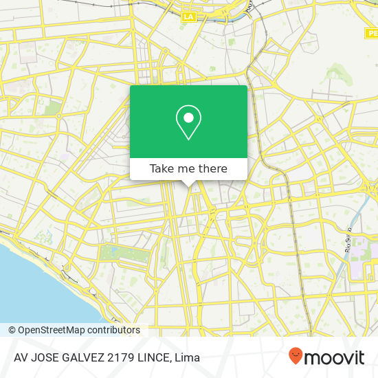 AV  JOSE GALVEZ 2179 LINCE map