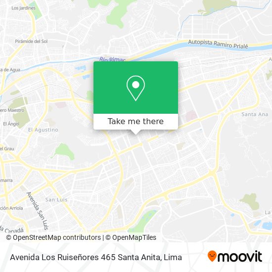 Mapa de Avenida Los Ruiseñores 465  Santa Anita