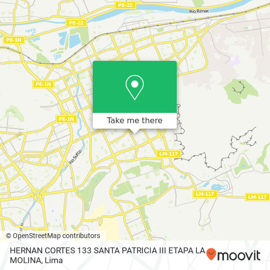 HERNAN CORTES 133  SANTA PATRICIA  III ETAPA  LA MOLINA map