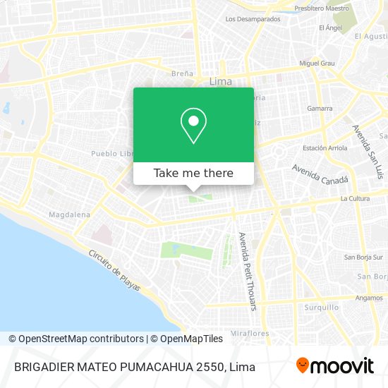 BRIGADIER MATEO PUMACAHUA 2550 map