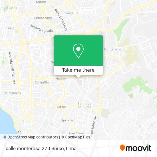 calle monterosa 270  Surco map