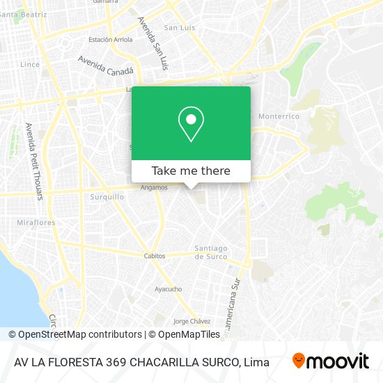 AV  LA FLORESTA 369  CHACARILLA  SURCO map
