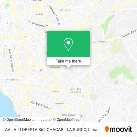 AV  LA FLORESTA 369  CHACARILLA  SURCO map