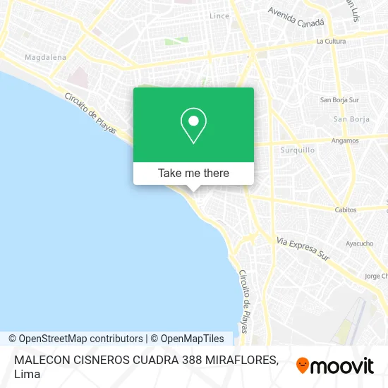 MALECON CISNEROS CUADRA 388   MIRAFLORES map