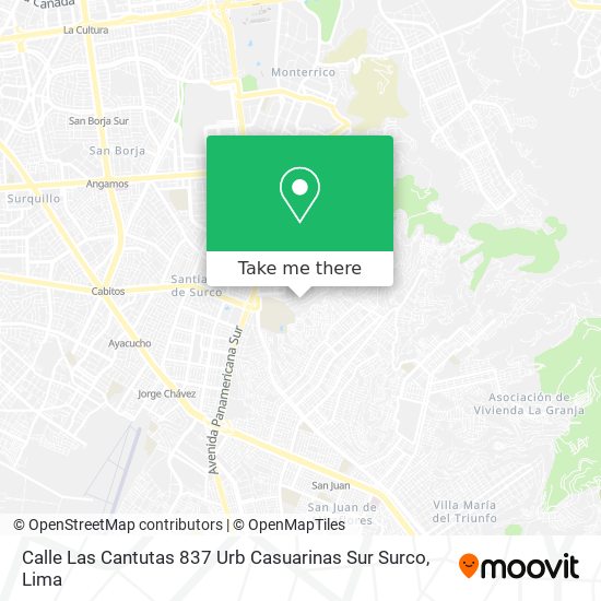 Mapa de Calle Las Cantutas 837  Urb  Casuarinas Sur   Surco