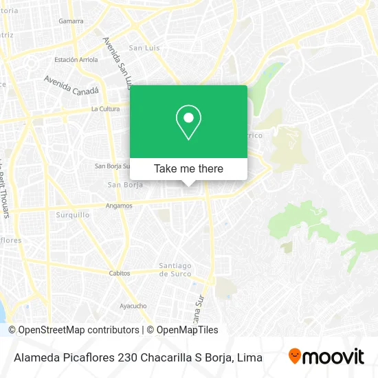 Alameda Picaflores 230  Chacarilla  S  Borja map