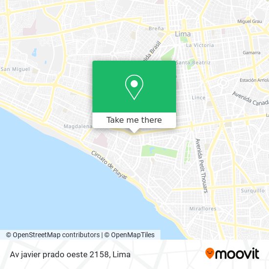 Av  javier prado oeste 2158 map