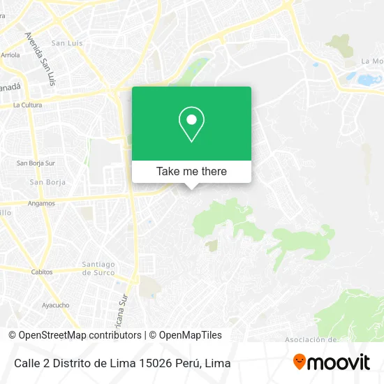 Mapa de Calle 2  Distrito de Lima 15026  Perú