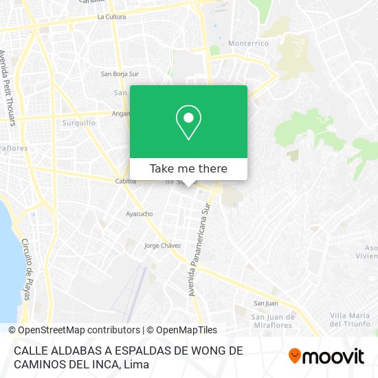 CALLE ALDABAS A ESPALDAS DE WONG DE CAMINOS DEL INCA map