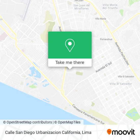 Mapa de Calle San Diego  Urbanizacion California