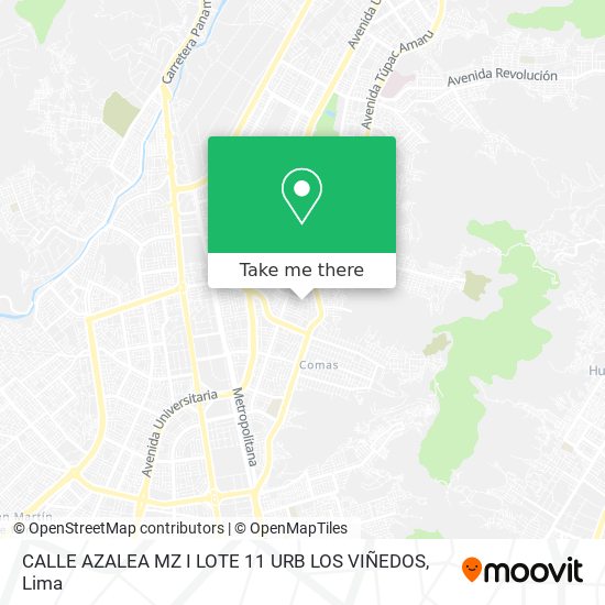 Mapa de CALLE AZALEA MZ I LOTE 11  URB LOS VIÑEDOS