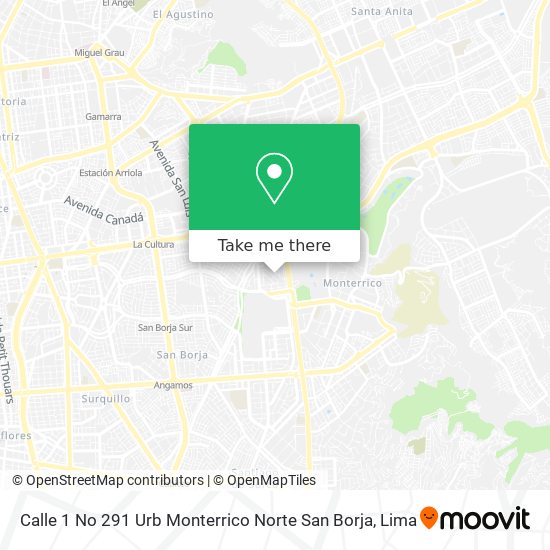 Calle 1 No  291 Urb  Monterrico Norte San Borja map
