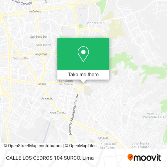 Mapa de CALLE LOS CEDROS 104 SURCO